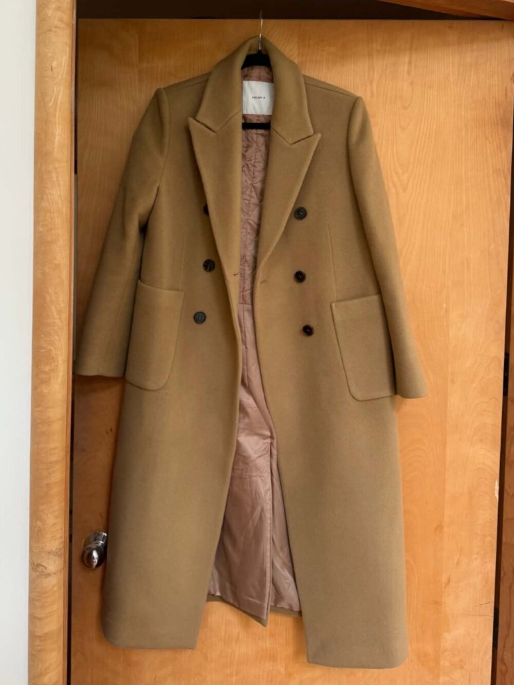 Nilby P Camel Double Breasted Wool Cashmere Coat (34)